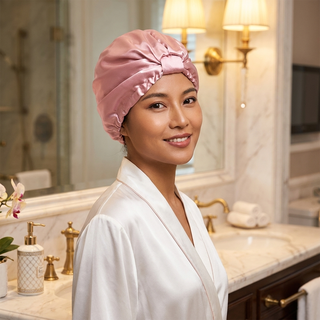 Mulberry Silk Sleep Bonnet -Stop Morning Frizz