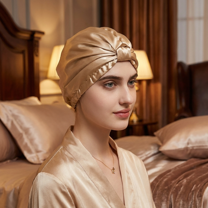 Mulberry Silk Heat-Repair Sleep Bonnet — 100% Silk, Anti-Frizz & Damage Recovery